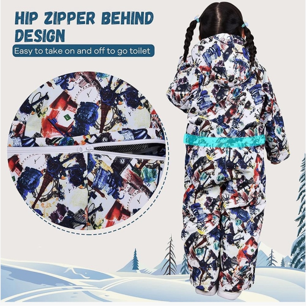 MCTi Kids Snow Suit One Piece Waterproof Ski Snowboard Jumpsuits Overalls Sz 5 T - Picture 14 of 17